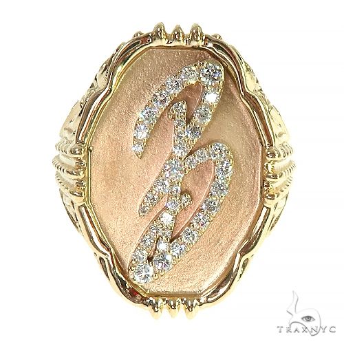 14K Gold Custom Made B Ring, photo 2 of 8