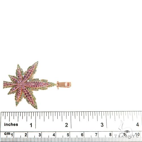 14K Gold Custom Made Weed Pendant 66769 - Image 5