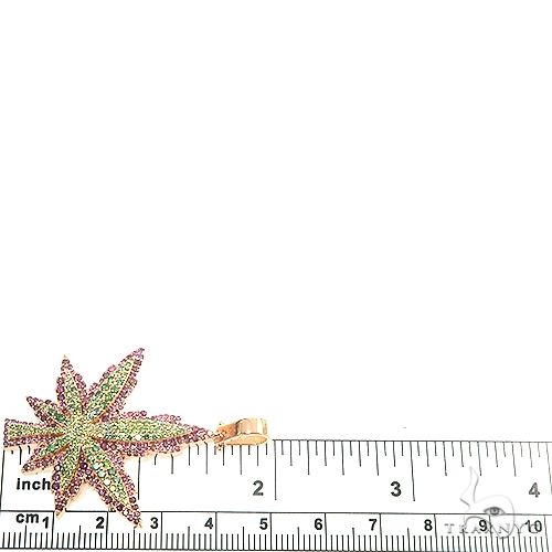14K Gold Custom Made Weed Pendant 66824 - Image 6
