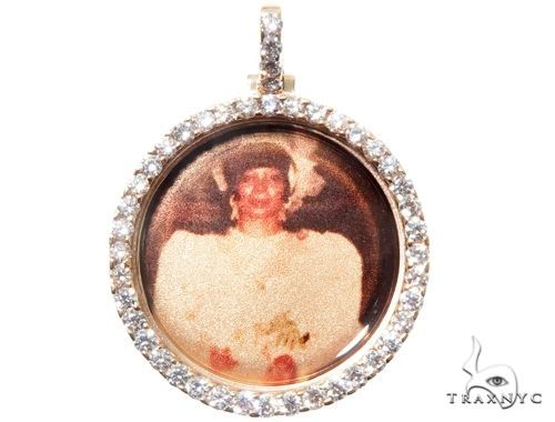 14K Gold Customizable Photo Pendant 1 inch 64624 - Image 7