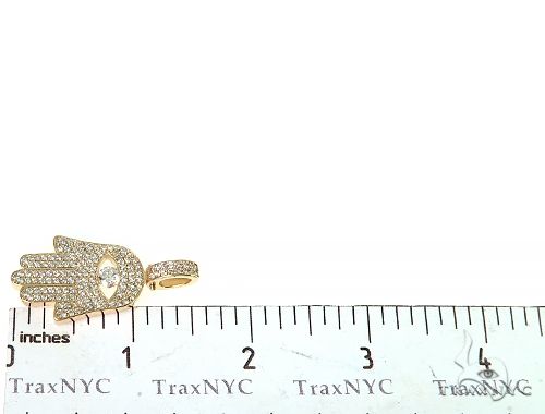 14K Gold Diamond Hamsa Pendant, photo 6 of 7