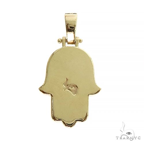 14K Gold Diamond Hamsa Pendant, photo 3 of 6
