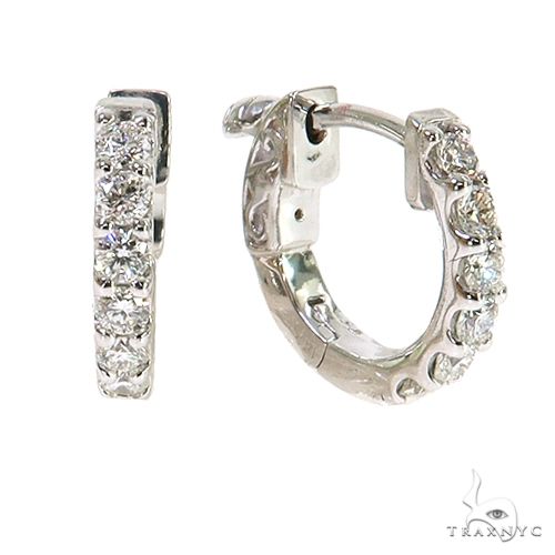 14K Gold Diamond Huggies, photo 2 of 4