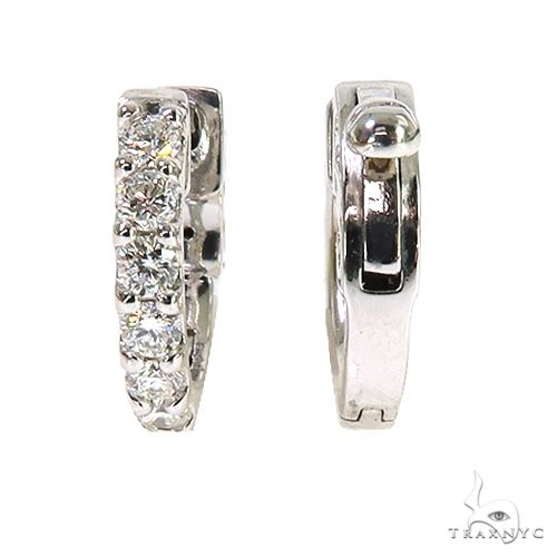 14K Gold Diamond Huggies, photo 3 of 4