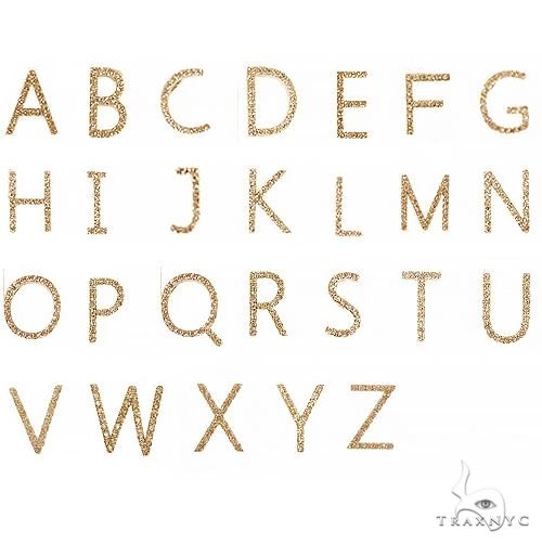 14K yellow gold diamond encrusted alphabet letter charms for pendants, women's and men's style
