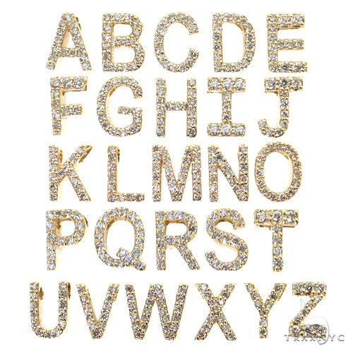 14K Gold Diamond Pavé Mini Diamond Initial Necklace, photo 6 of 6