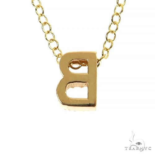 14K Gold Diamond Pavé Mini Diamond Initial Necklace, photo 3 of 6