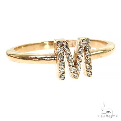 14K Gold Diamond Initial Ring, photo 2 of 6