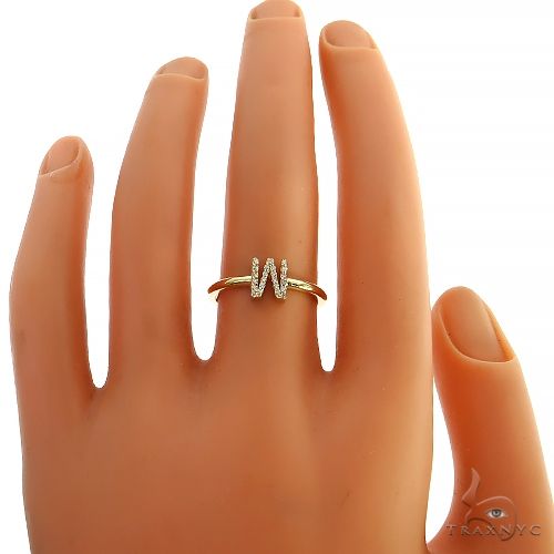 14K Gold Diamond Initial Ring, photo 6 of 6