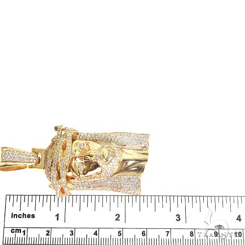 14K Gold Diamond Jesus Pendant 66878 - Image 6