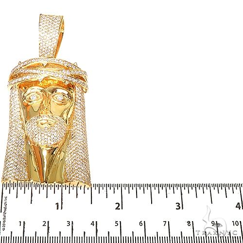 14K Gold Diamond Jesus Pendant, photo 5 of 6