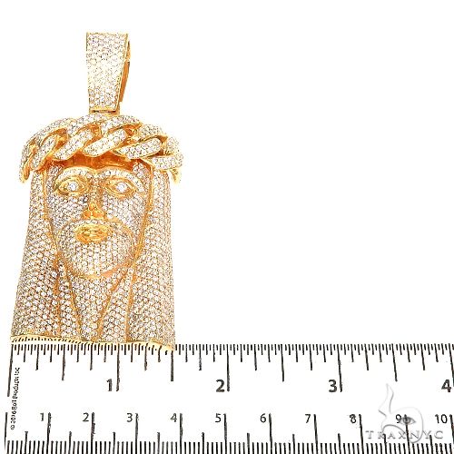 14K Gold Diamond Jesus Pendant, photo 5 of 6