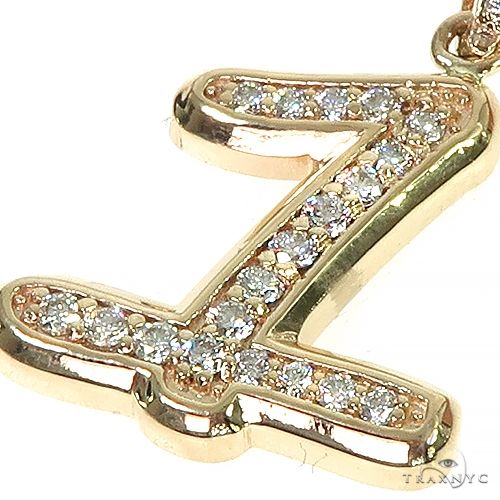 14K Gold Diamond Number Pendant 66407 - Image 4