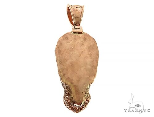 14K Gold Diamond Rhino Pendant 66351 - Image 3
