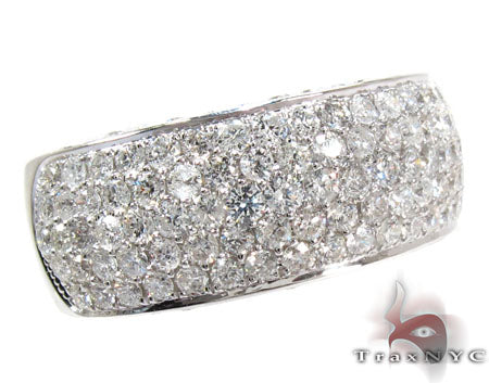 14K white gold men's ring with multiple pavé-set diamonds across wide band