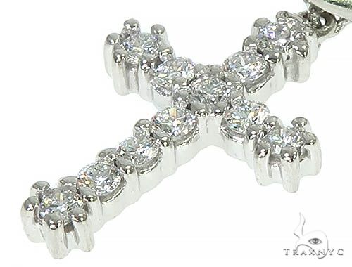 14K Gold Diamond Single Cross Earrings, photo 4 of 6
