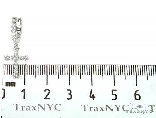 14K Gold Diamond Single Cross Earrings, photo 6 of 6