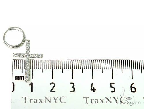 14K Gold Diamond Single Cross Earrings, photo 6 of 6