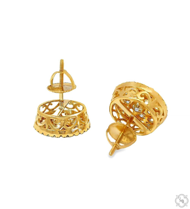 14K Gold Diamond Stud Earrings, photo 5 of 7