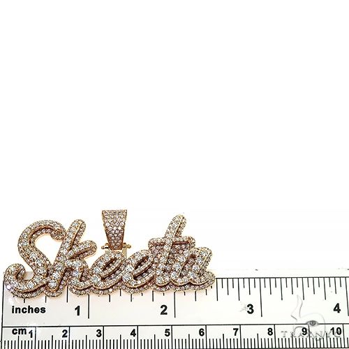 14K Gold Double Layer Diamond Name Pendant 66630 - Image 5