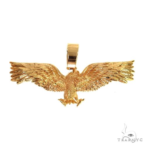 14K Gold Eagle Diamond Pendant 67785 - Image 4