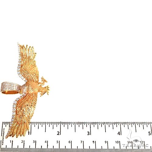 14K Gold Eagle Diamond Pendant 67785 - Image 6