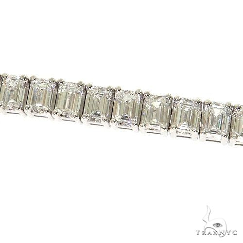 14K Gold Emerald Diamond Bracelet (Lab) 68613 - Image 3