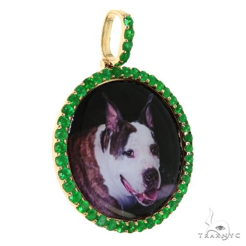 14K Gold Emerald Photo Pendant 67711 - Image 2