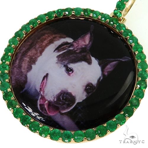 14K Gold Emerald Photo Pendant 67711 - Image 3