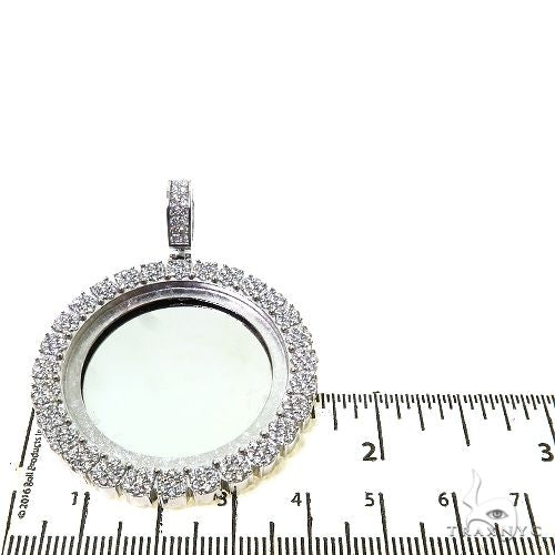 14K Gold Flower Frame Diamond Photo Pendant 67655 - Image 4