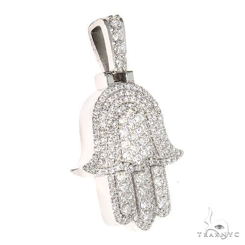 14K Gold Hamsa Diamond Pendant, photo 2 of 6