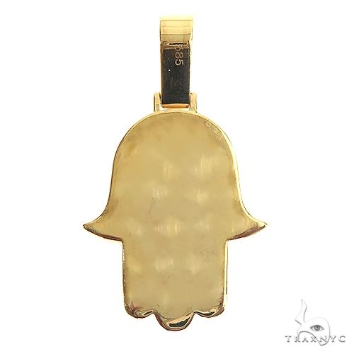 14K Gold Hamsa Diamond Pendant, photo 4 of 6