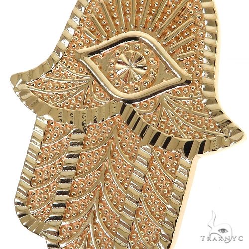 14K Gold Hamsa Pendant, photo 3 of 7