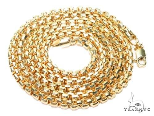 14K Yellow Gold Hollow Round Box Link Chain 24 Inches 2.5mm 68113 - Image 4