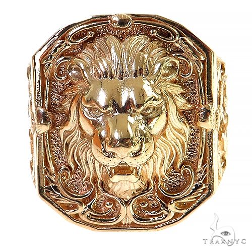 14K Gold Leonardo Da Vinci Lion Ring, photo 2 of 6