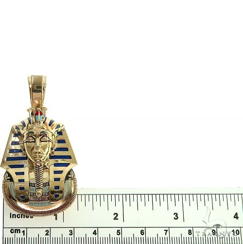 14K Gold Medium Custom Pharaoh King Tut Pendant, photo 6 of 7