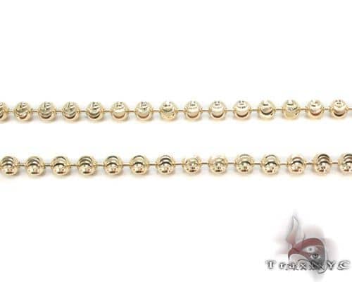14K yellow gold moon cut chain necklace, 5mm thickness, 24 inches long