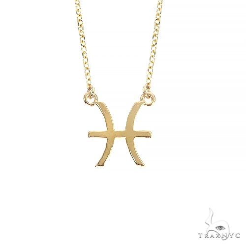 14K Gold Pisces Diamond Necklace 66715 - Image 3
