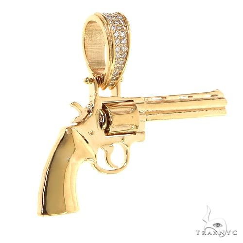 14K Gold Revolver Pendant, photo 2 of 6