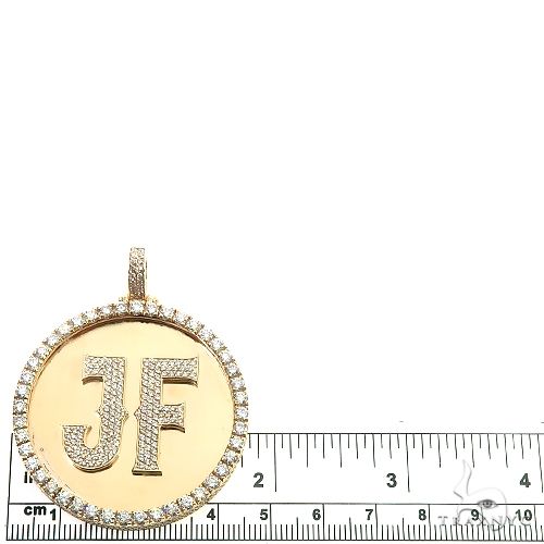 14K Gold Round Initial Diamond Pendant, photo 5 of 6