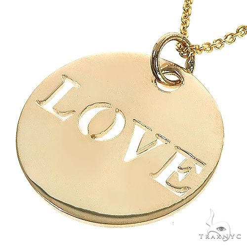 14K Gold Round Love Pendant 66678 - Image 4