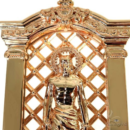 14K Gold St. Lazarus Frame Pendant, photo 3 of 7