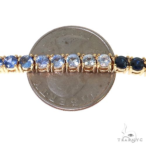 14K Gold Water Sapphire Tennis Chain, view 4