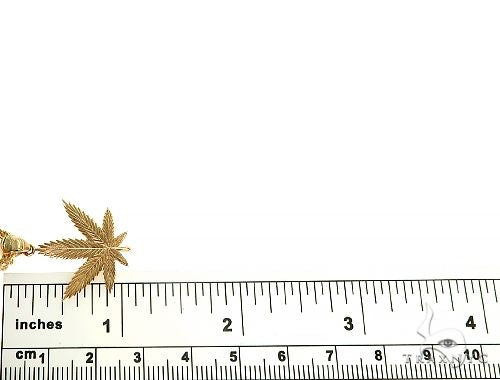 14K Gold Weed Pendant 10K Franco Chain Set, photo 6 of 7