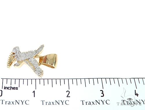 14K Gold Micro Pave Diamond Eagle Charm Pendant, photo 7 of 7