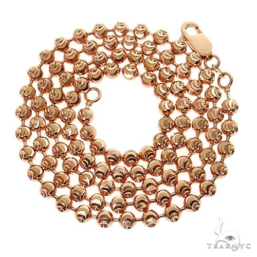 14K Rose Gold Moon Cut Chain 24 Inches 4mm 64610 - Image 3
