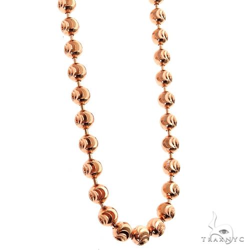 14K Rose Gold Moon Cut Chain 24 Inches 4mm 64610 - Image 2