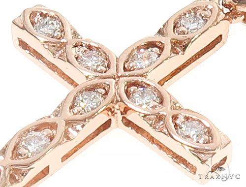 14K Gold Fancy Oval Round Cut Diamond Cross, photo 4 of 8