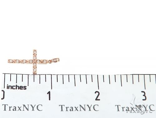 14K Gold Fancy Oval Round Cut Diamond Cross, photo 7 of 8