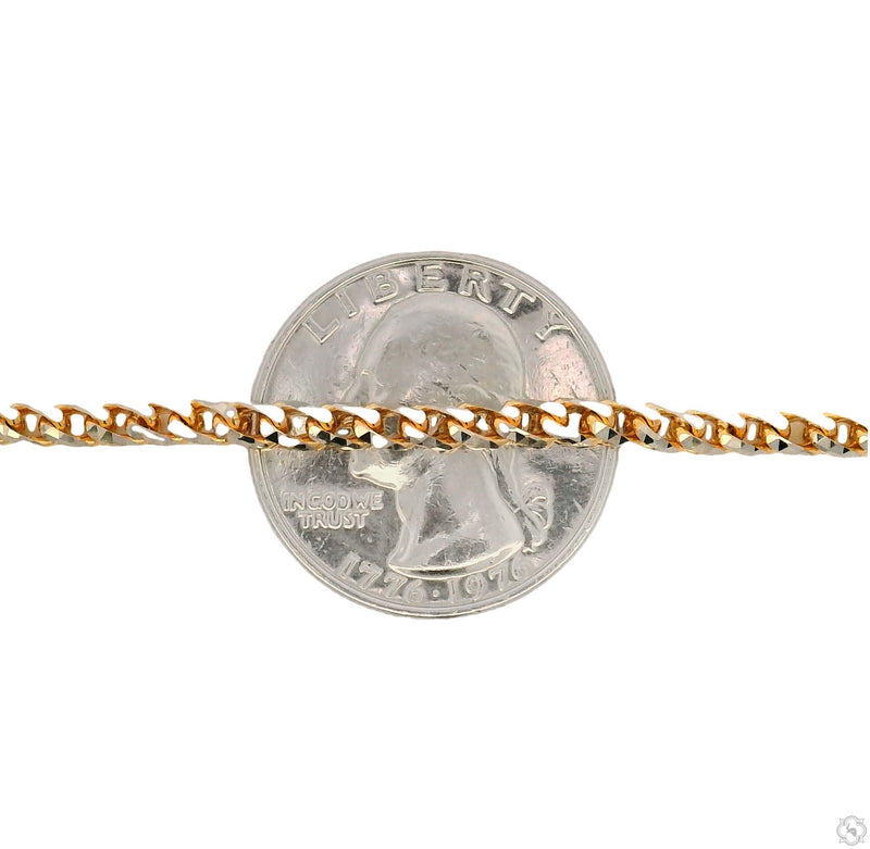 14K Two Tone Gold Diamond Cut Franco Chain 70319 - Image 5